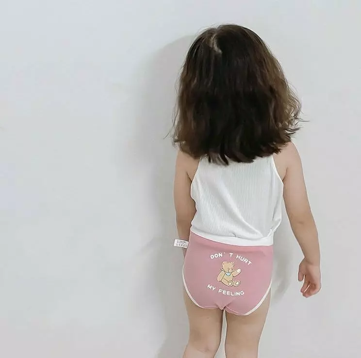 Miso - Korean Children Fashion - #kidsstore - Pink Bear Under Pants Set - 3