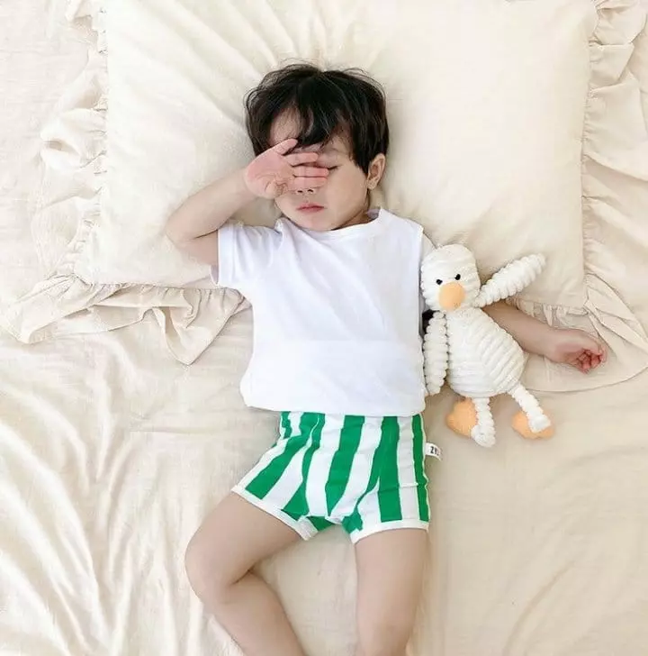 Miso - Korean Children Fashion - #kidsshorts - Green Magic Under Pants Set - 4