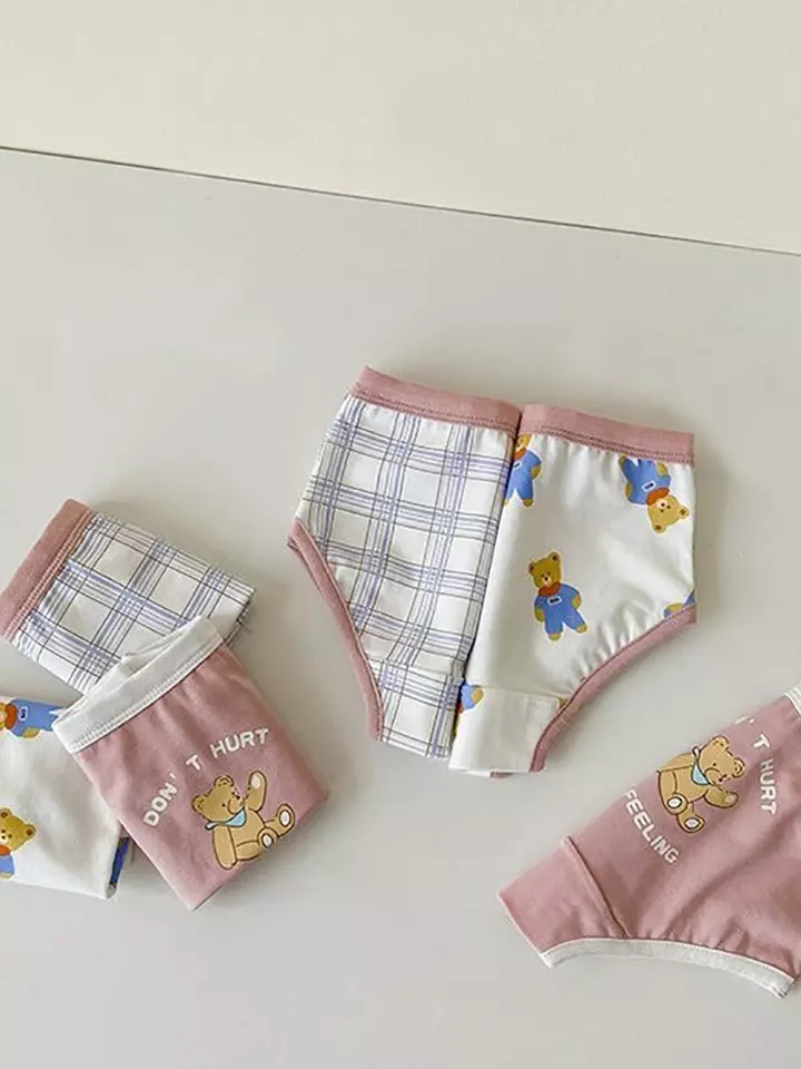 Miso - Korean Children Fashion - #kidsstore - Pink Bear Under Pants Set - 4