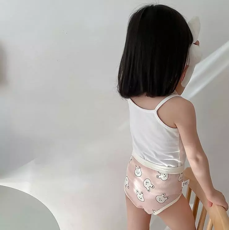 Miso - Korean Children Fashion - #magicofchildhood - Pink Rabbit Under Pants Set - 5