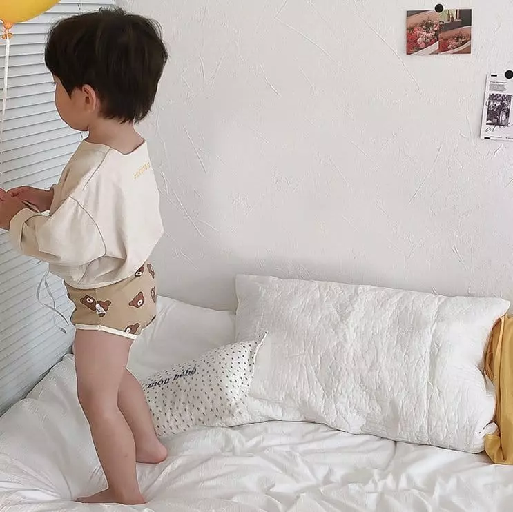 Miso - Korean Children Fashion - #magicofchildhood - Brown Bear Under Pants Set - 2
