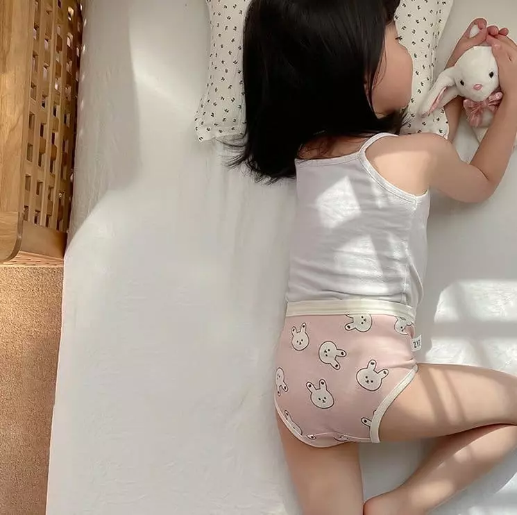 Miso - Korean Children Fashion - #minifashionista - Pink Rabbit Under Pants Set - 6