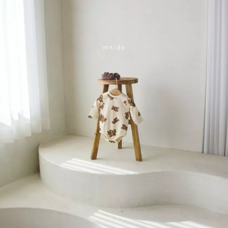 Mkids - Korean Baby Fashion - #babyboutiqueclothing - Bear Bodysuit - 2