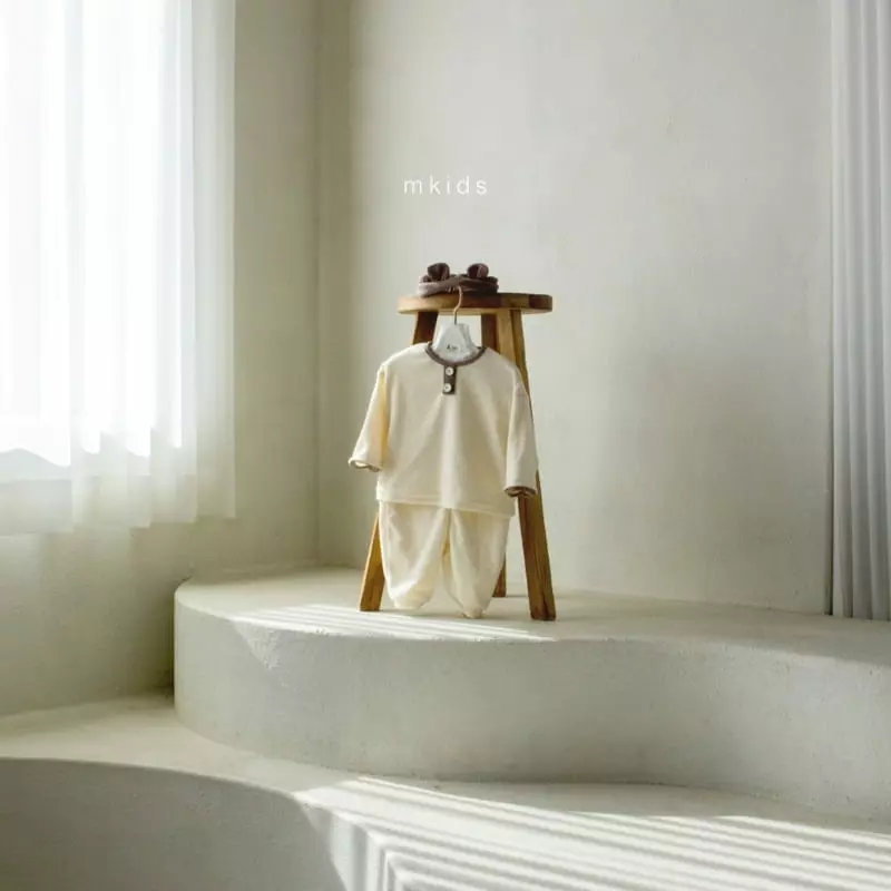 Mkids - Korean Baby Fashion - #babyoninstagram - Terry Top Bottom Set - 4