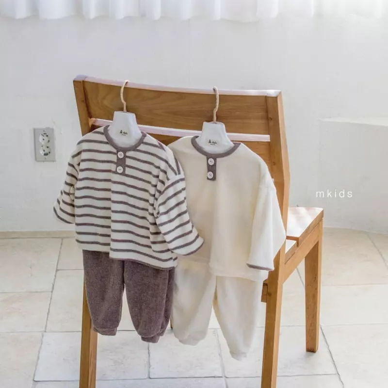 Mkids - Korean Baby Fashion - #babyoutfit - Terry Top Bottom Set - 6