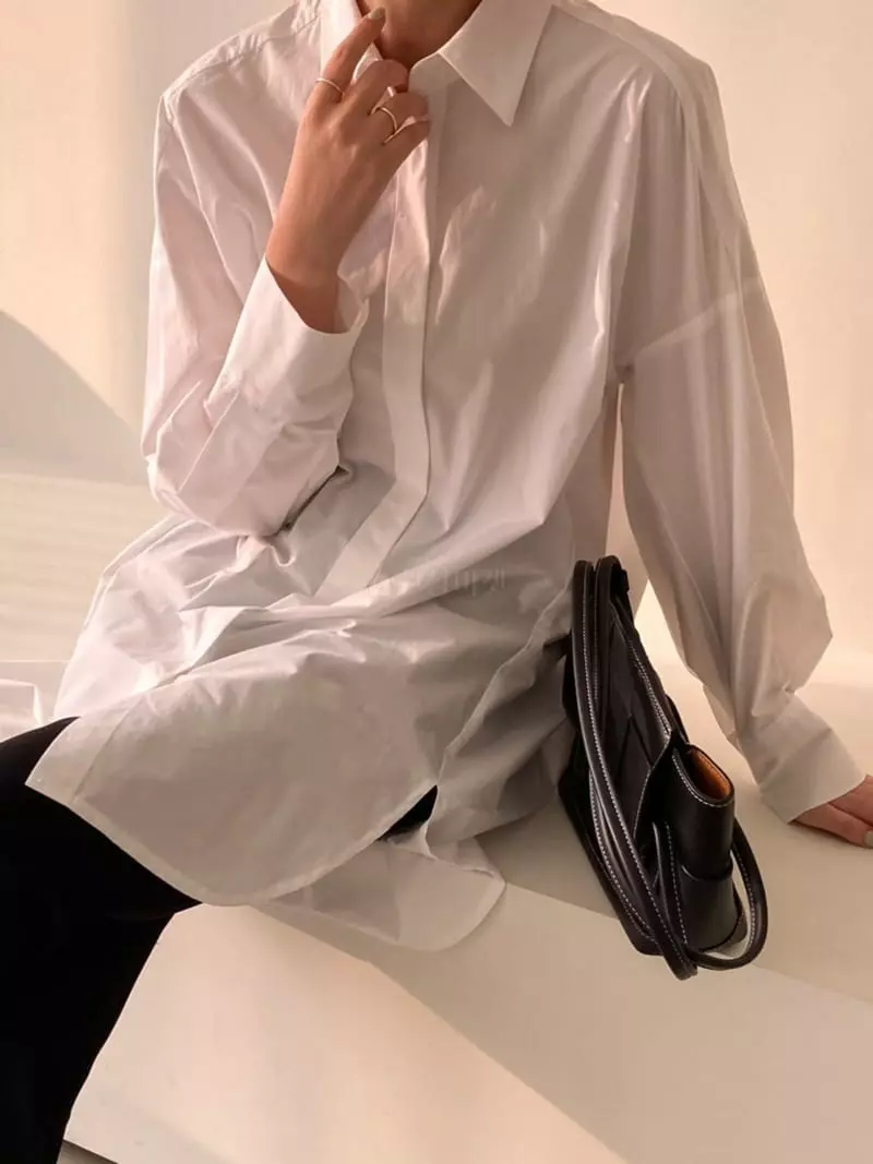 Moi - Korean Women Fashion - #momslook - Balloon Long Shirt - 2