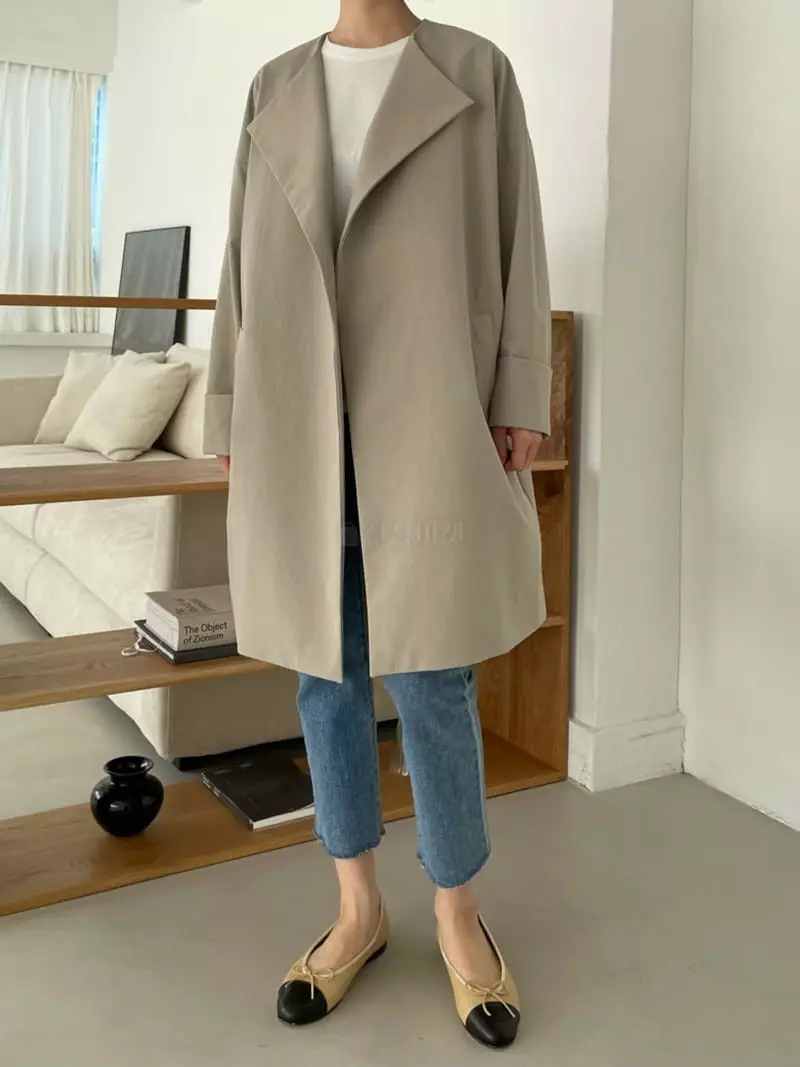 Moi - Korean Women Fashion - #momslook - No Collar Half Jacket