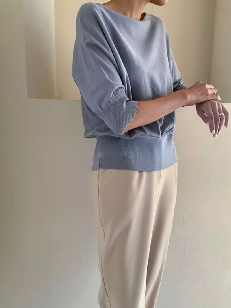 Moi - Korean Women Fashion - #romanticstyle - Dolman Stingray Knit Tee - 3