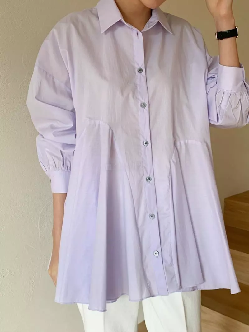 Moi - Korean Women Fashion - #romanticstyle - Flare Shirt - 2