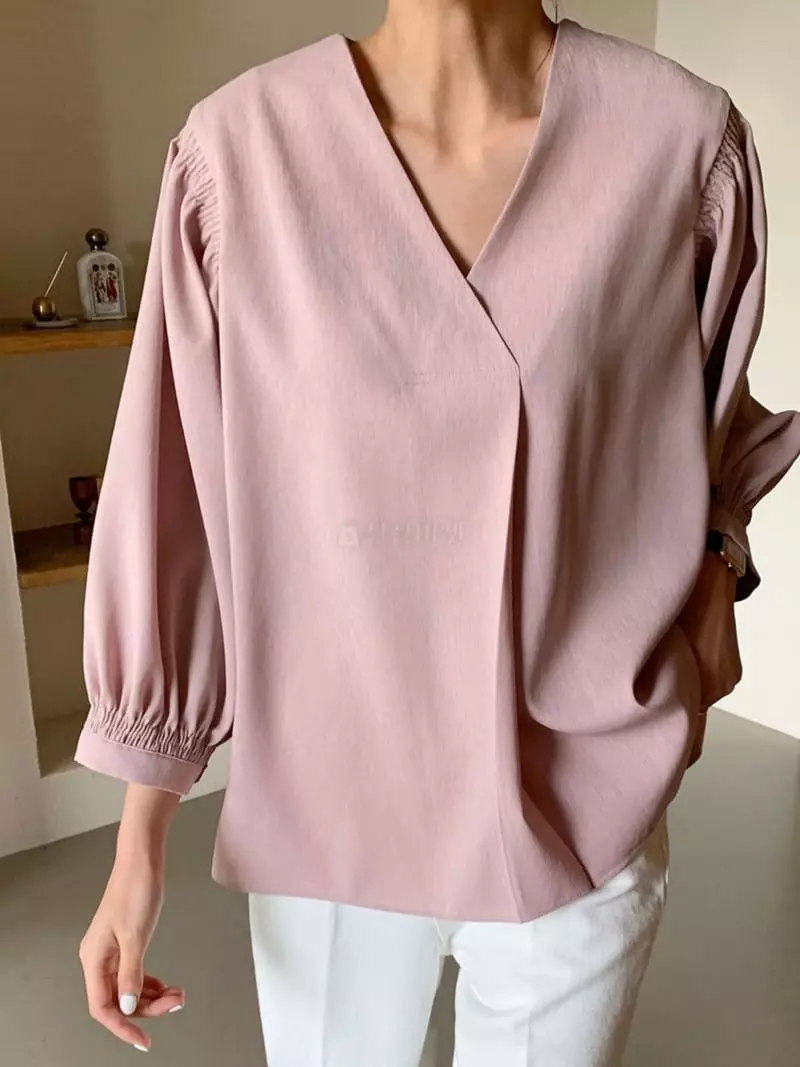 Moi - Korean Women Fashion - #vintageinspired - Smoke Blouse - 3
