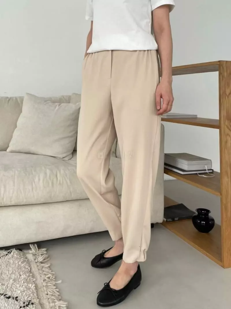 Moi - Korean Women Fashion - #womensfashion - Ribbed Cuff Pants - 3