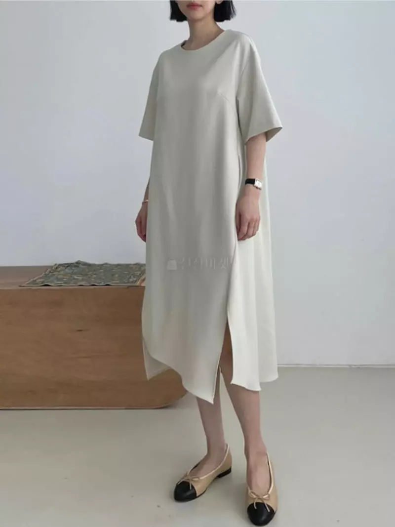 Moi - Korean Women Fashion - #momslook - Diagonal unbalance One-piece - 4