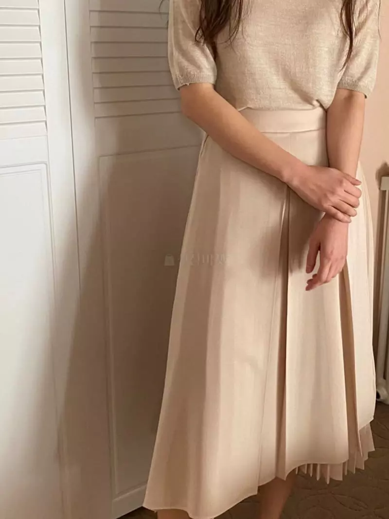 Moi - Korean Women Fashion - #womensfashion - Unbalanced Wrinkles Skirt - 2