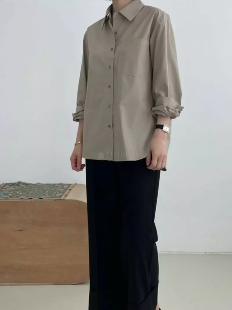 Moi - Korean Women Fashion - #womensfashion - Wa Kit Slit Shirt - 3