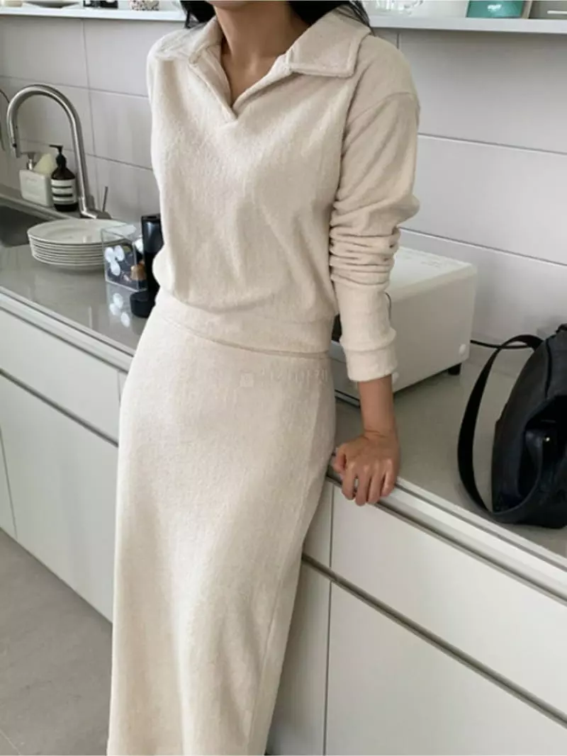 Moment - Korean Women Fashion - #womensfashion - Towel Collar Tee - 4