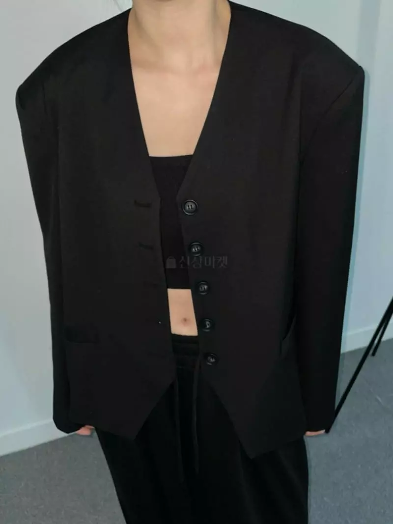 Moment - Korean Women Fashion - #momslook - Mar No Collar Jakcet