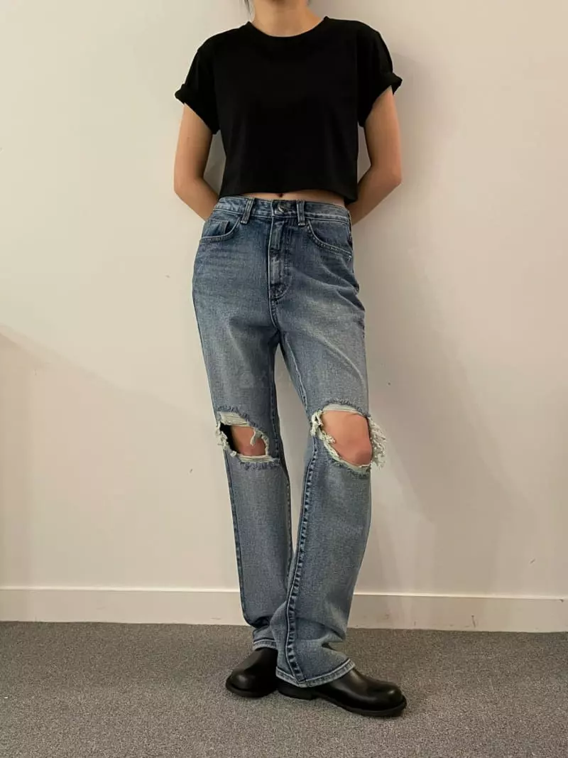 Moment - Korean Women Fashion - #momslook - Piece Crop Tee - 2