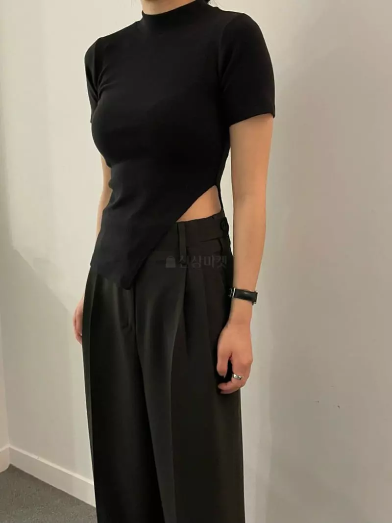 Moment - Korean Women Fashion - #womensfashion - Nef Diagonal Tee - 2