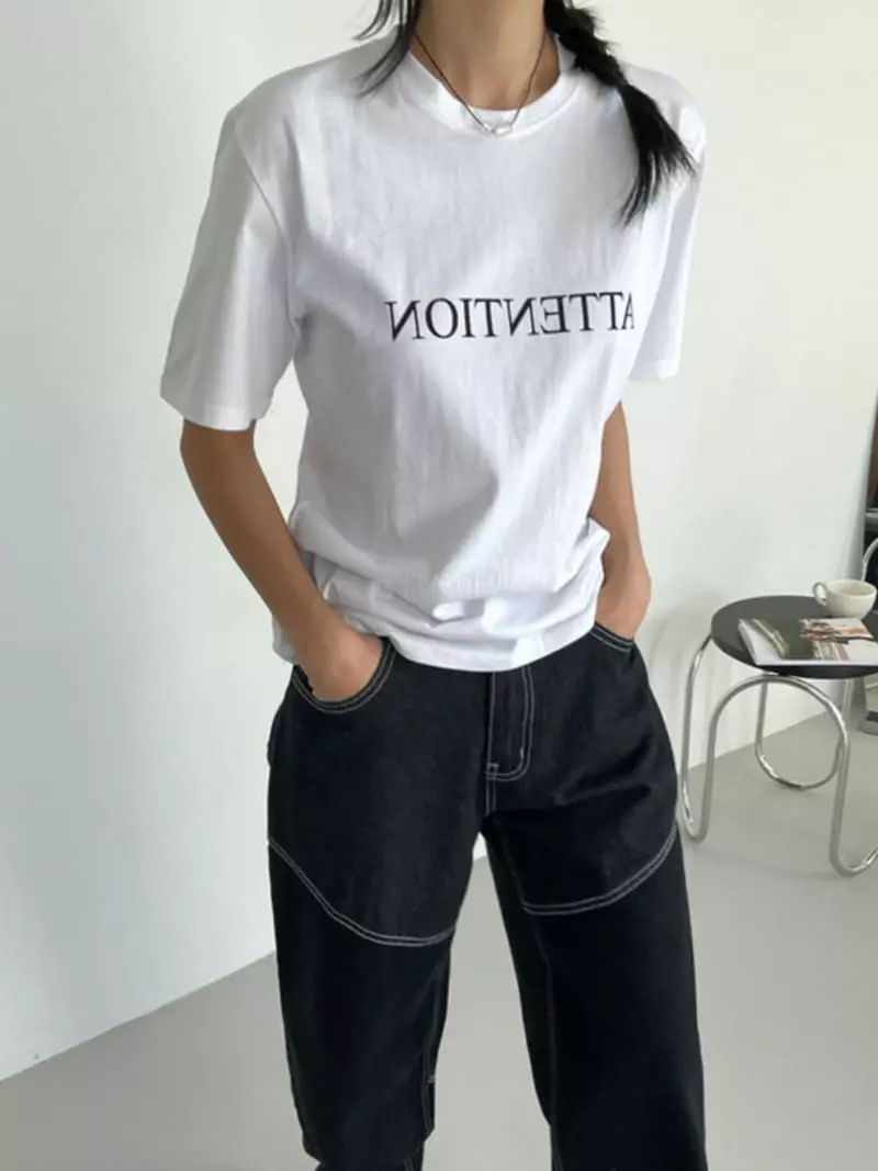 Moment - Korean Women Fashion - #womensfashion - Attention Tee - 3