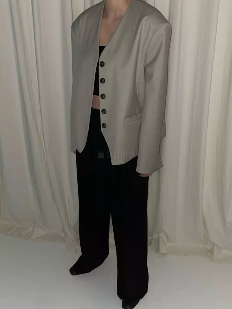 Moment - Korean Women Fashion - #momslook - Mar No Collar Jakcet - 4