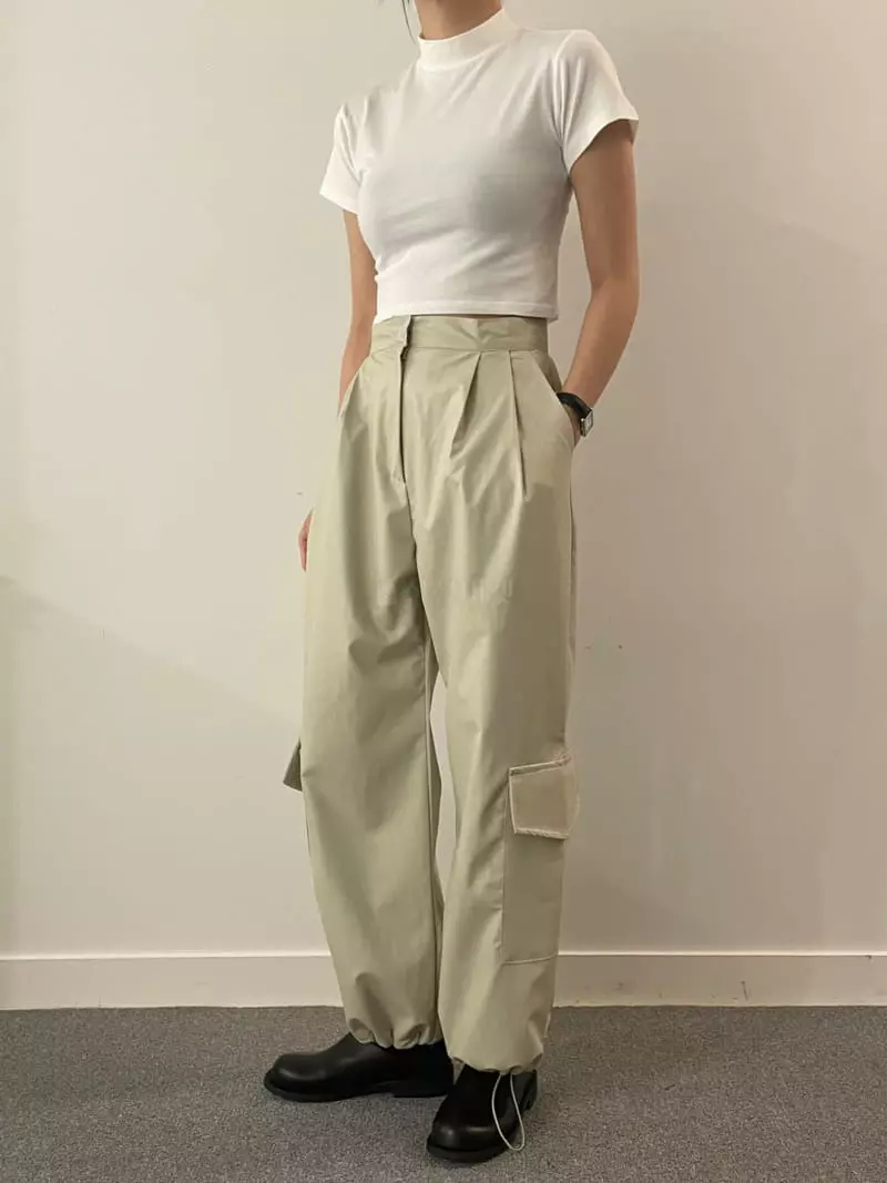 Moment - Korean Women Fashion - #momslook - Leather Pocket Pants - 4