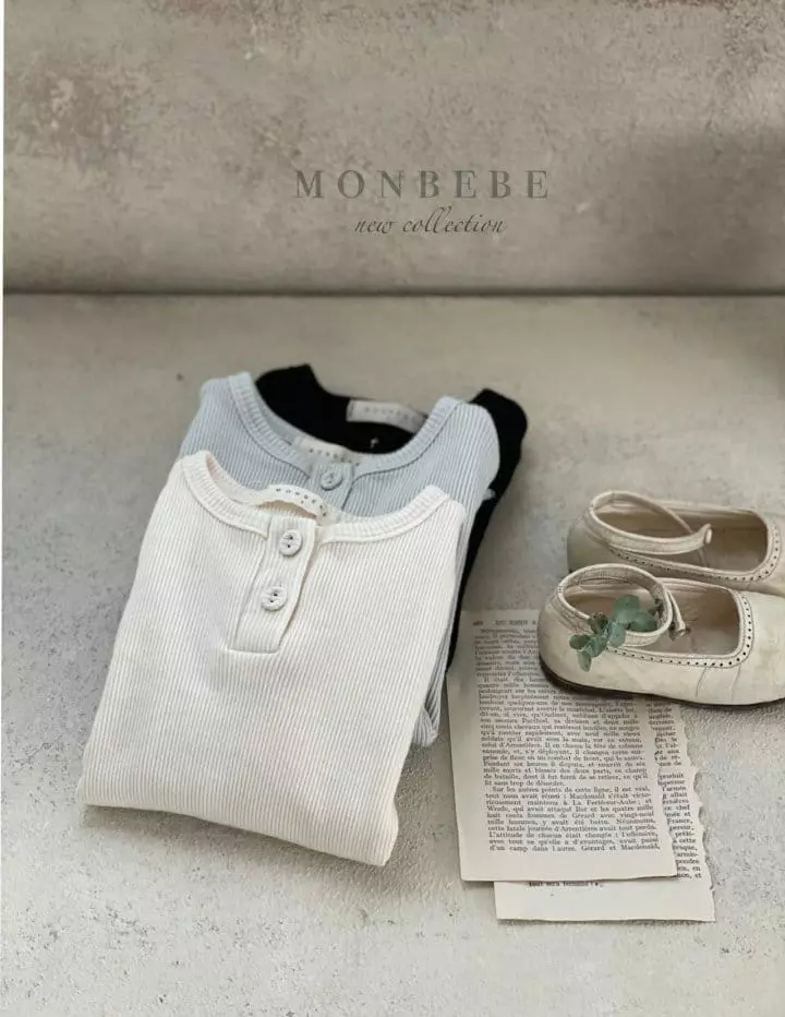 Monbebe - Korean Baby Fashion - #babyboutique - Button Rib Bodysuit - 6