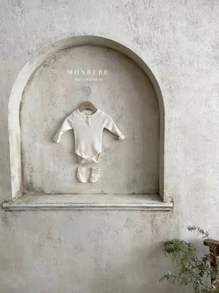 Monbebe - Korean Baby Fashion - #babyclothing - Button Rib Bodysuit - 8