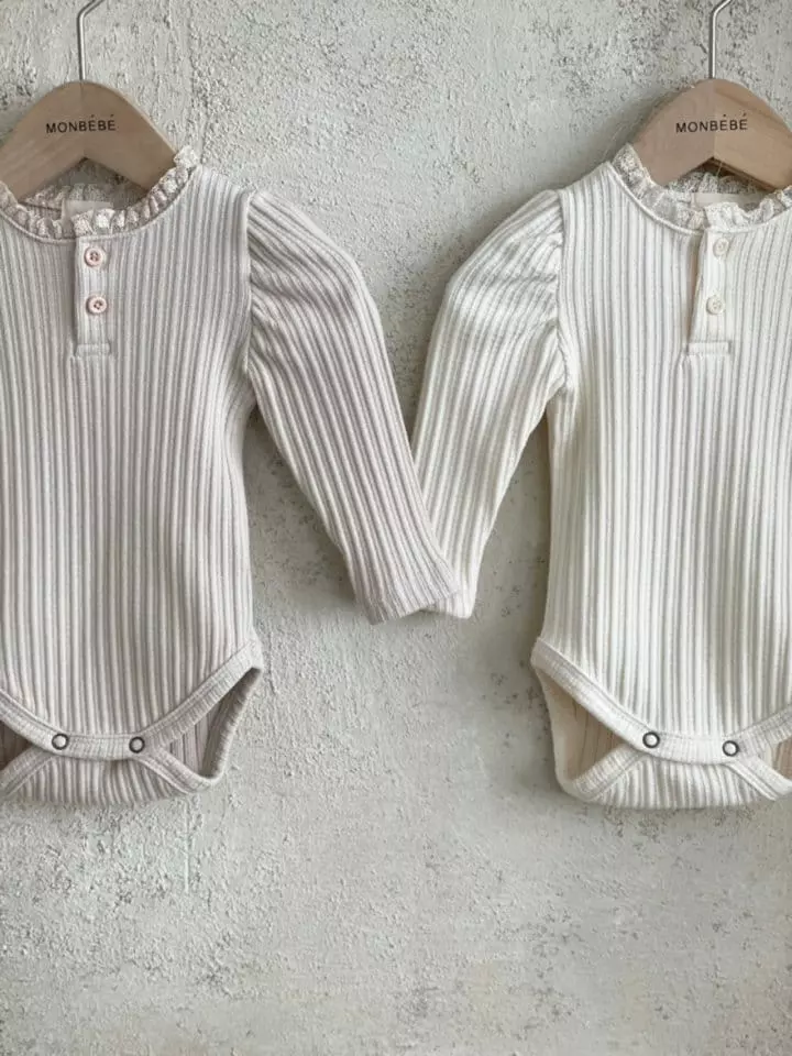 Monbebe - Korean Baby Fashion - #babyclothing - Point Lace Bodysuit - 2