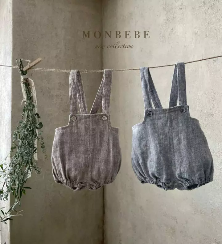 Monbebe - Korean Baby Fashion - #babyfever - Baby Herringbone Dungarees Pants