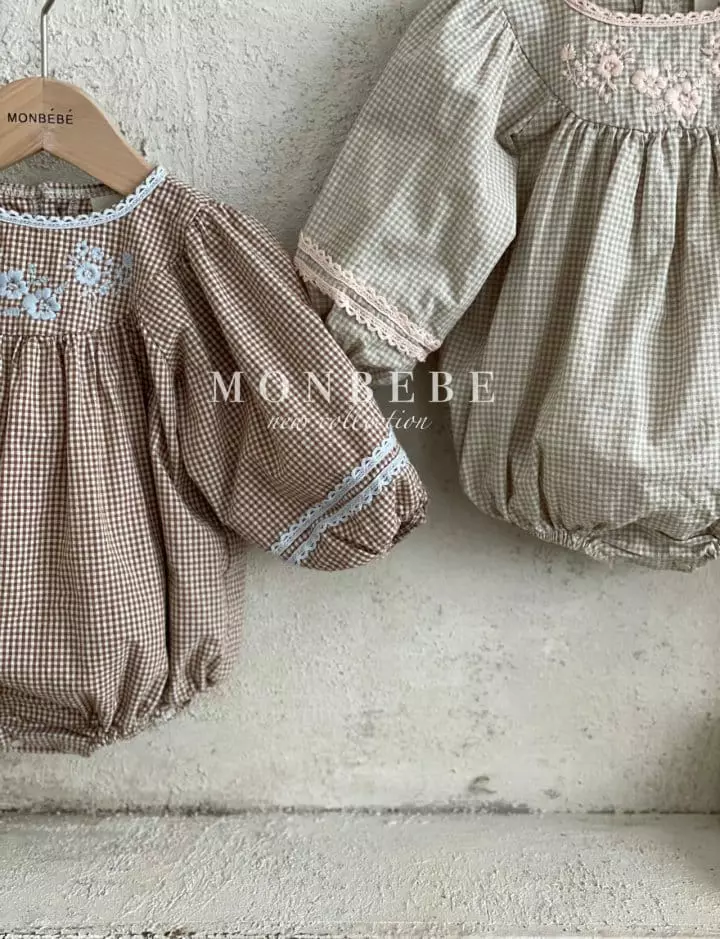 Monbebe - Korean Baby Fashion - #babyfever - Brownie Embroidery Bodysuit - 2