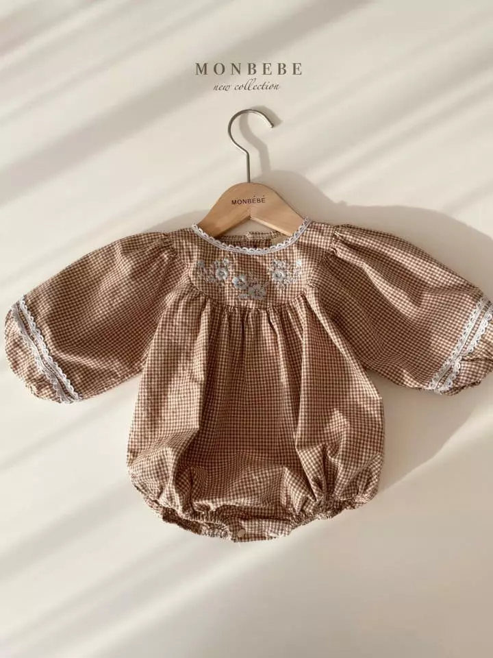 Monbebe - Korean Baby Fashion - #babygirlfashion - Brownie Embroidery Bodysuit - 3