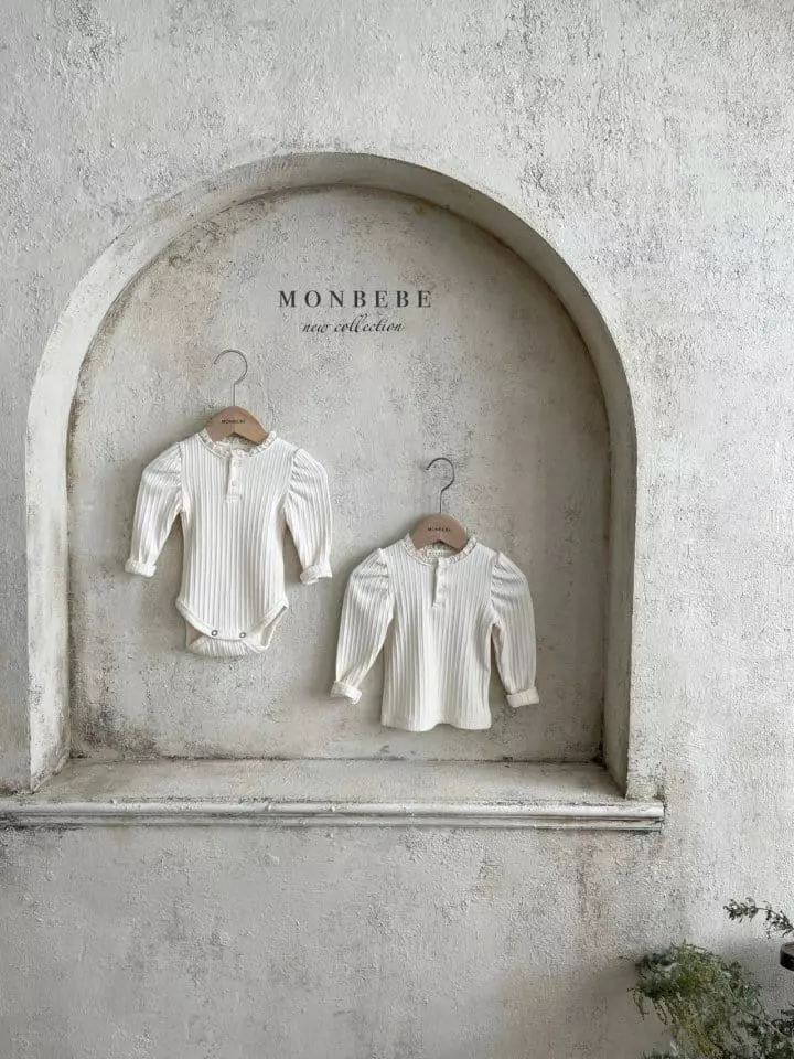 Monbebe - Korean Baby Fashion - #babylifestyle - Point Lace Bodysuit - 6