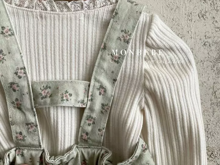 Monbebe - Korean Baby Fashion - #babyoninstagram - Flower Dungarees Bodysuit - 7