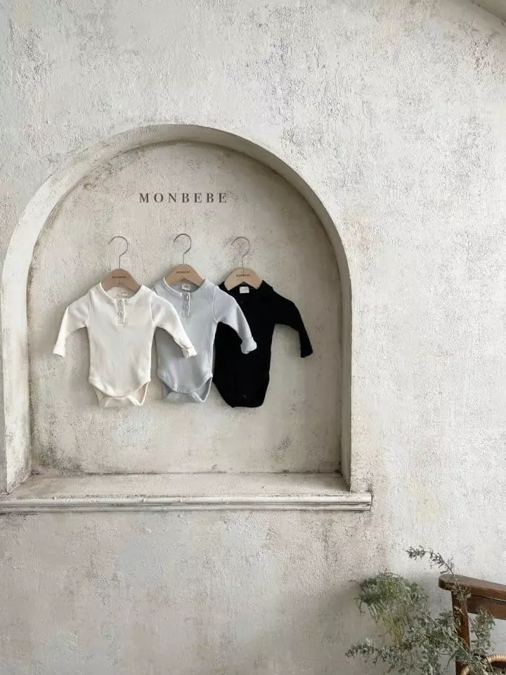Monbebe - Korean Baby Fashion - #babyoutfit - Button Rib Bodysuit