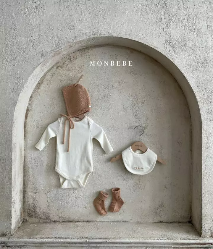 Monbebe - Korean Baby Fashion - #babyoutfit - Mon Bodysuit with Bib - 6