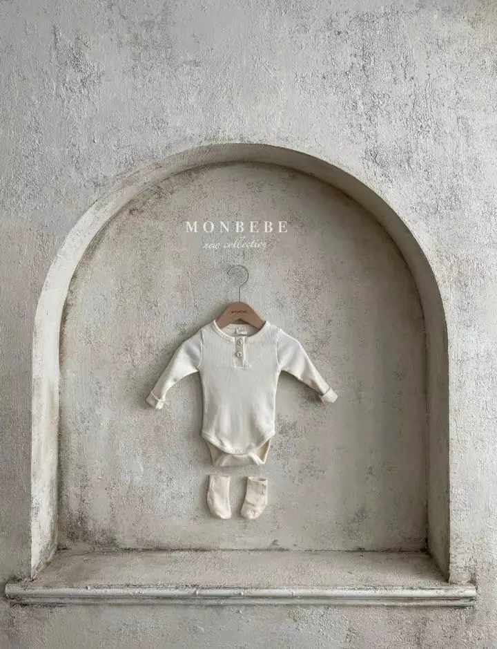 Monbebe - Korean Baby Fashion - #babywear - Button Rib Bodysuit - 2