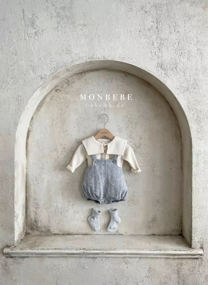 Monbebe - Korean Baby Fashion - #babywear - Baby Herringbone Dungarees Pants - 8