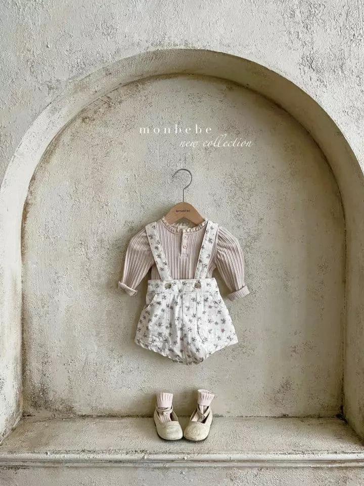 Monbebe - Korean Baby Fashion - #babywear - Flower Dungarees Bodysuit - 11