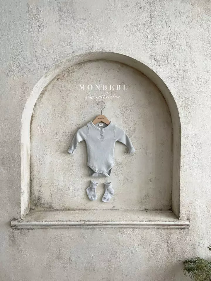 Monbebe - Korean Baby Fashion - #onlinebabyboutique - Button Rib Bodysuit - 3