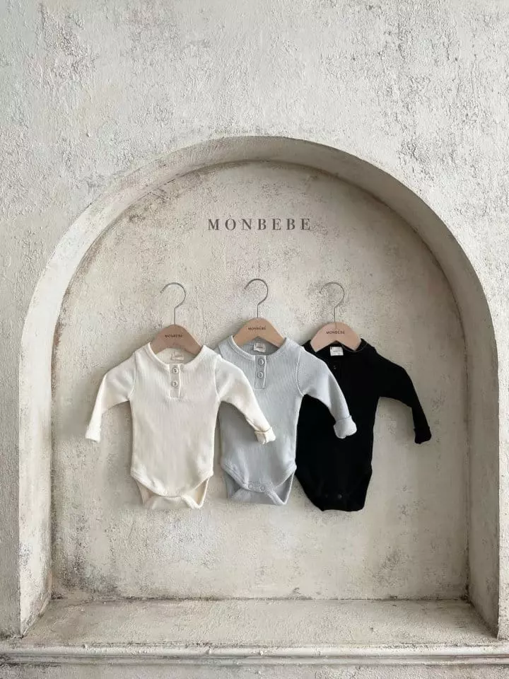 Monbebe - Korean Baby Fashion - #smilingbaby - Button Rib Bodysuit - 5