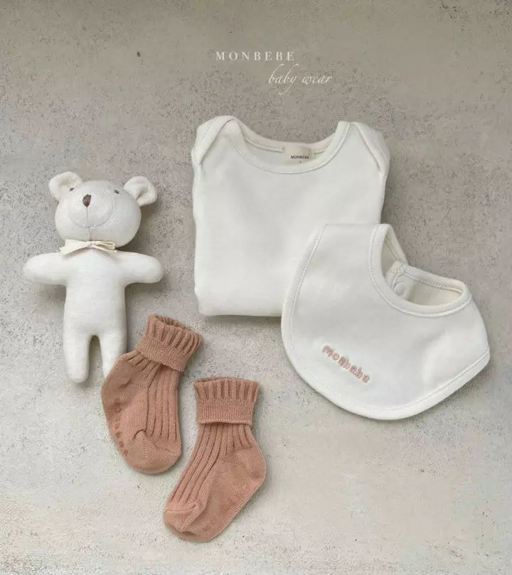 Monbebe - Korean Baby Fashion - #smilingbaby - Mon Bodysuit with Bib - 10