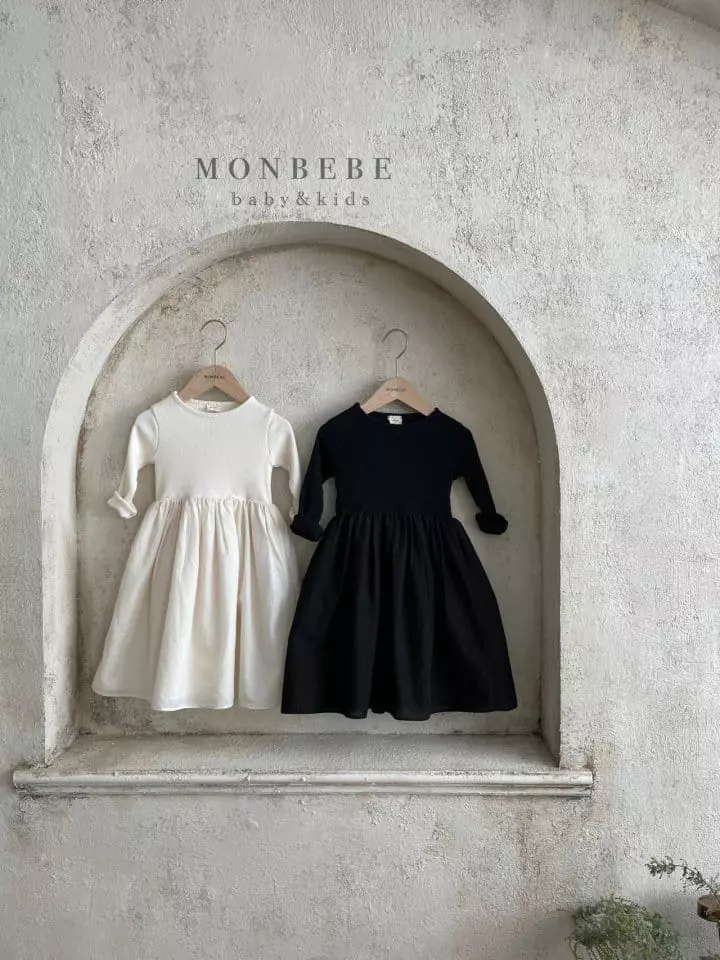 Monbebe - Korean Children Fashion - #Kfashion4kids - Rib Frill One-piece