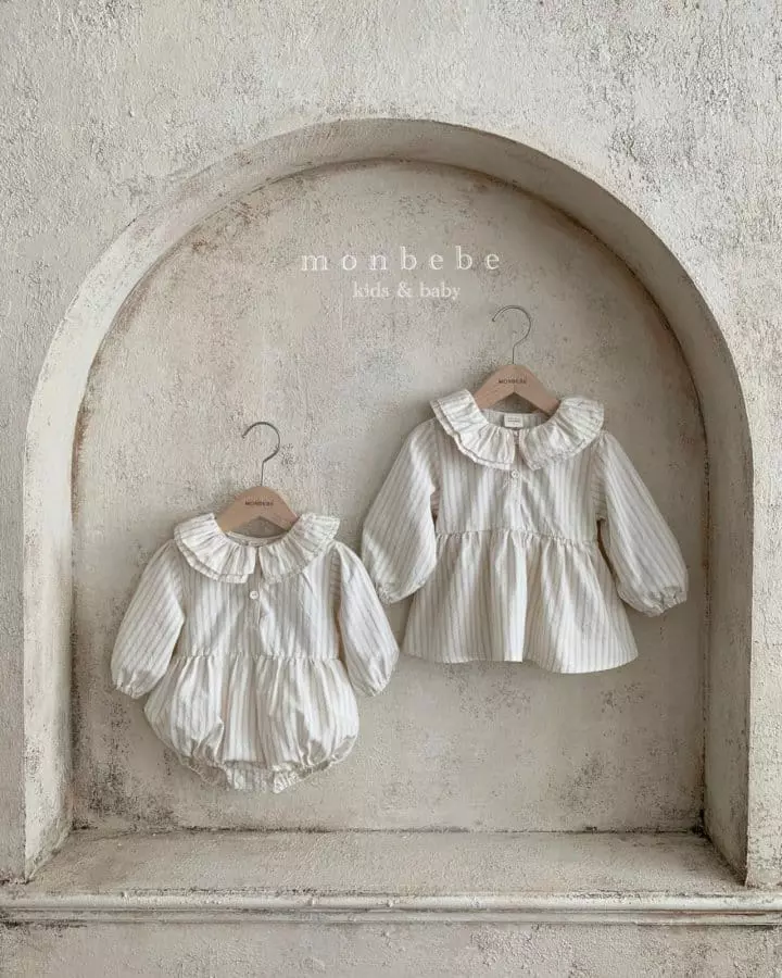 Monbebe - Korean Children Fashion - #Kfashion4kids - Stripes Frill Blouse - 8
