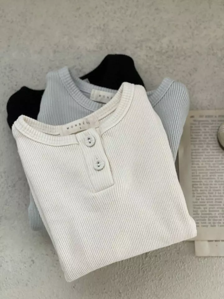 Monbebe - Korean Children Fashion - #childofig - Button Rib Tee - 6