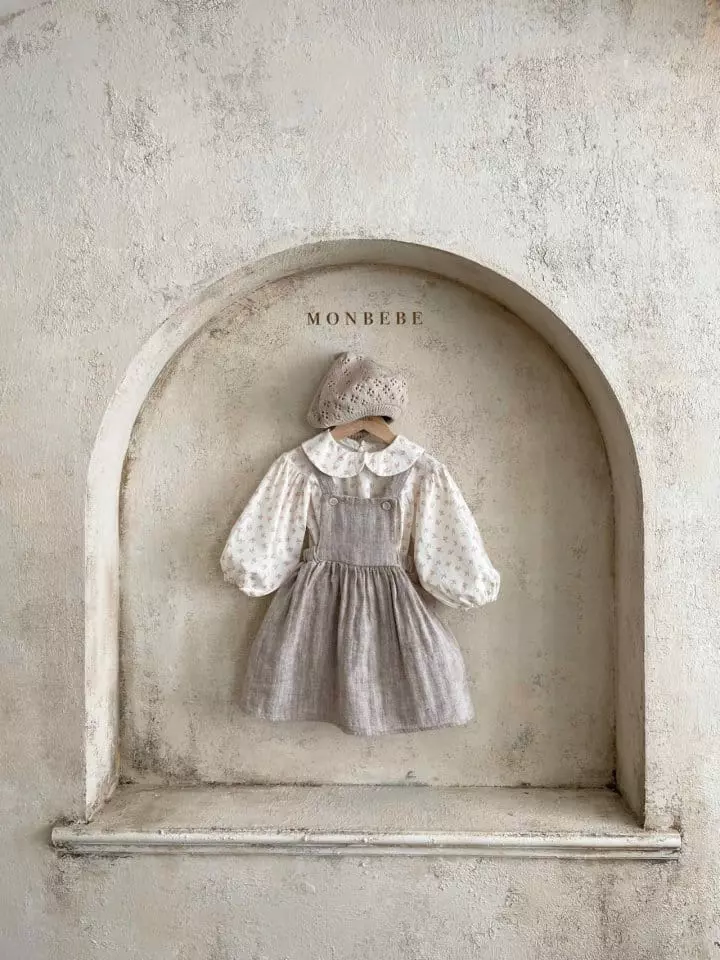 Monbebe - Korean Children Fashion - #designkidswear - Herringbone Dungarees Skirt - 12