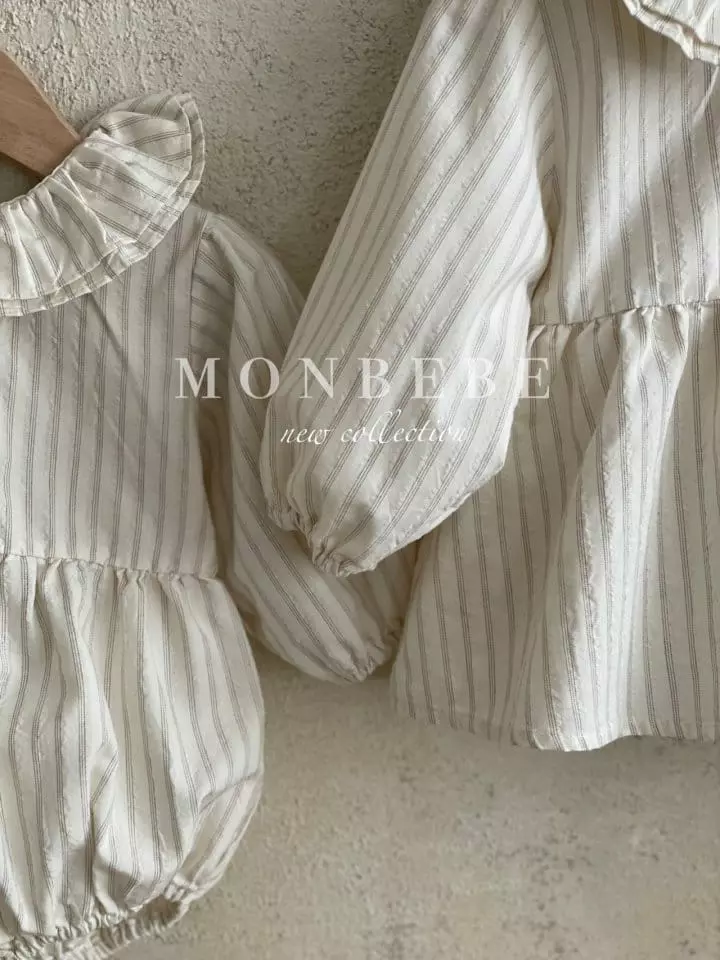 Monbebe - Korean Children Fashion - #discoveringself - Stripes Frill Blouse - 4