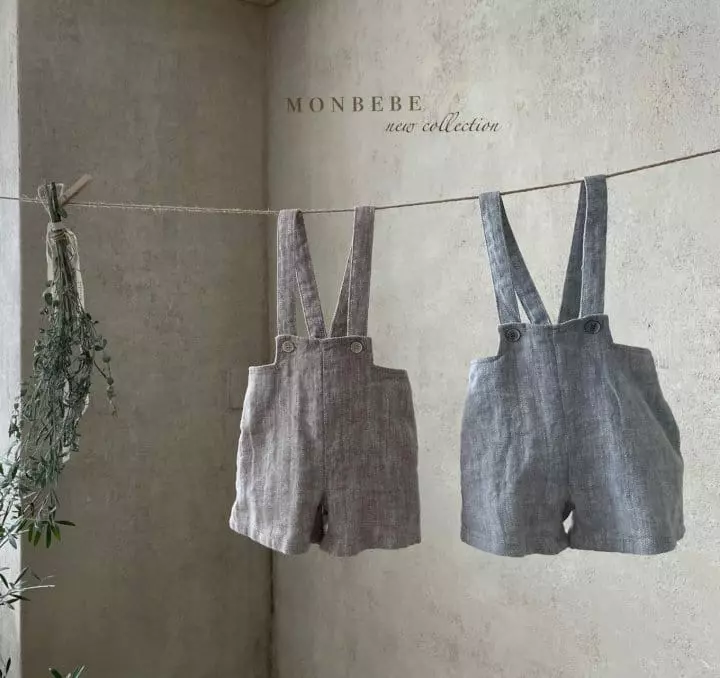 Monbebe - Korean Children Fashion - #kidsstore - Herringbone Dungarees Pants - 4