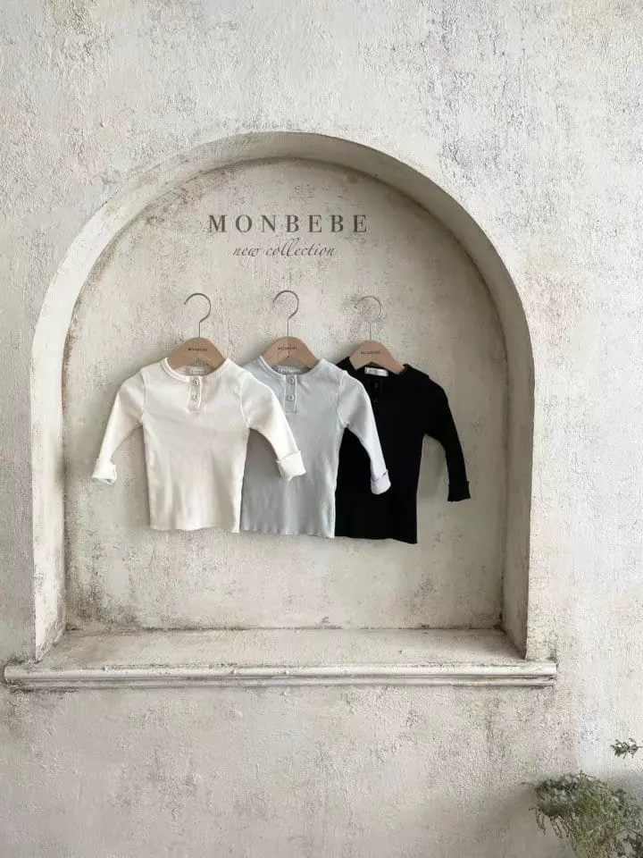 Monbebe - Korean Children Fashion - #minifashionista - Button Rib Tee