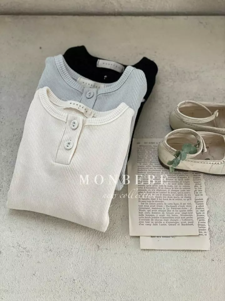 Monbebe - Korean Children Fashion - #prettylittlegirls - Button Rib Tee - 2