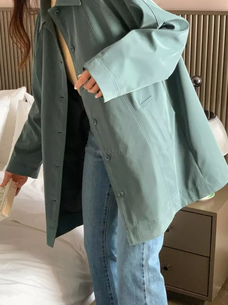 Monet - Korean Women Fashion - #momslook - Cube Trench Coat - 2